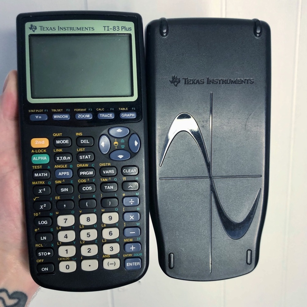 Texas Instruments TI-83 Plus Black Graphing Calculator with Black Slide Cover